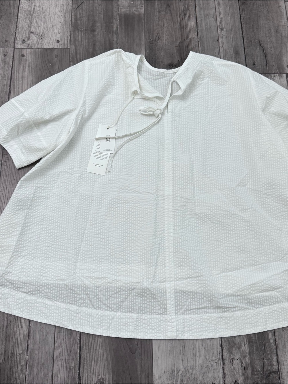 LARA KRUDE Millie Oversized Seersucker Lagenlook White Italian Cotton New NWT - Picture 5 of 12